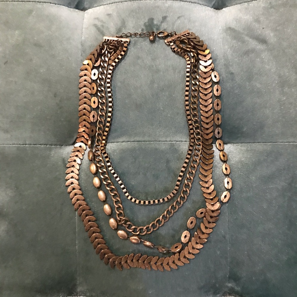 Gold multi-chain necklace